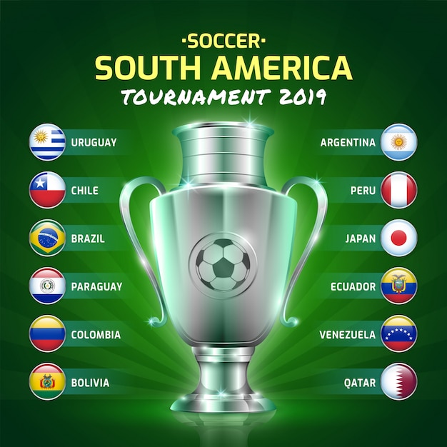 Vetor placar de transmissão do grupo de futebol da américa do sul do torneio de 2019