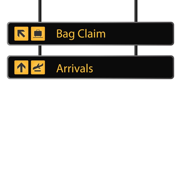 Vetor placas de design de navegação em aeroportos