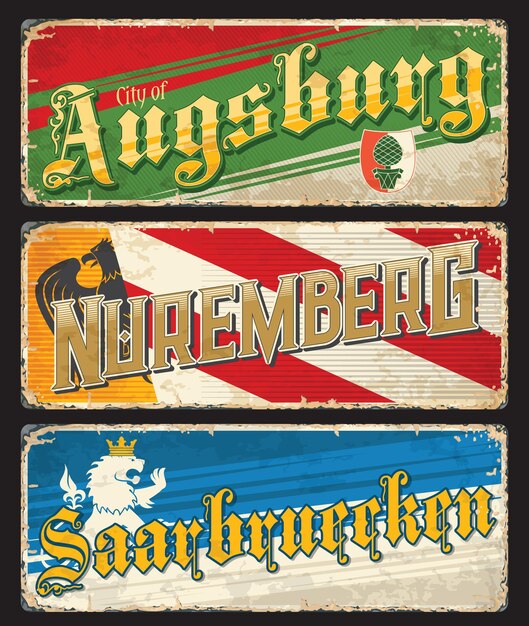 Placas de viagem augsburg nuremberg saarbrucken