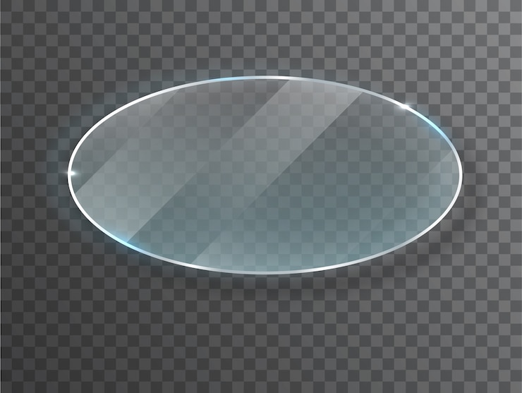 Vetor placas de vidro. textura realista com destaques e brilho no transparente