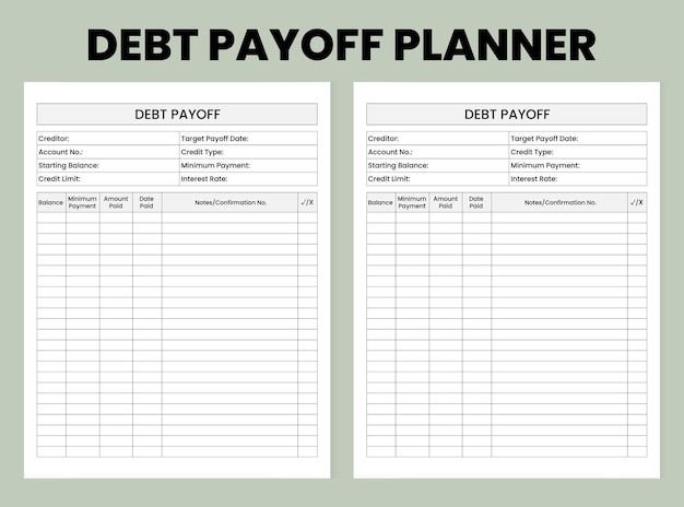 Planejador de pagamento de dívidas para kdp interior