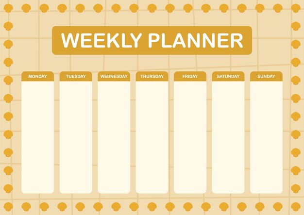 Planejador diário e semanal com seashell