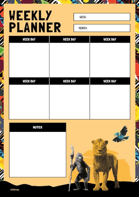Planejador Semanal de Mufasa