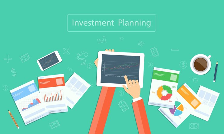 Vetor planejamento de investimentos de negócios em tecnologia de dispositivos