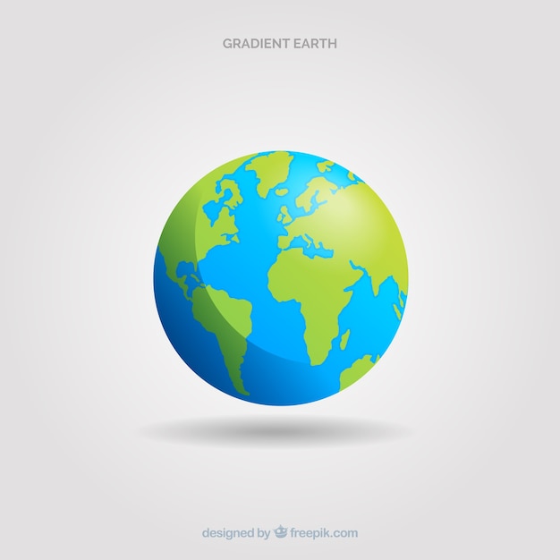 Planeta Terra clássico com estilo de gradiente