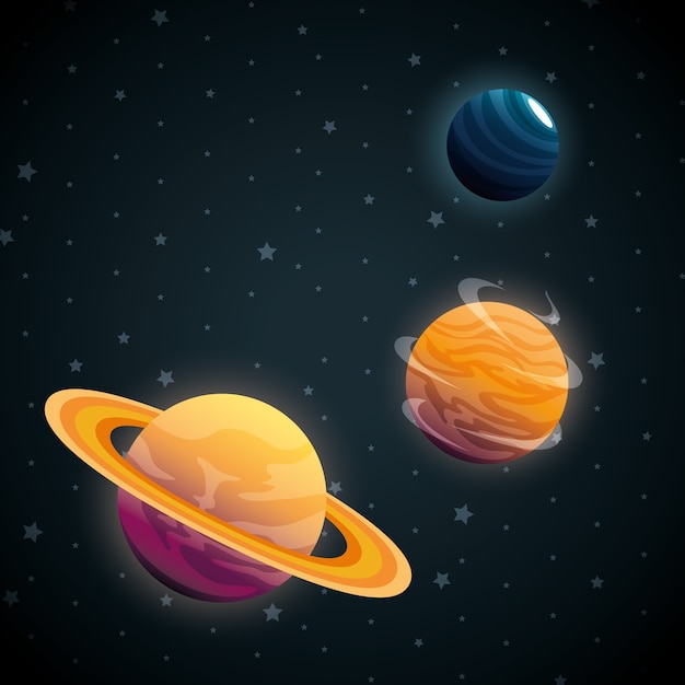 planetas da cena do sistema solar