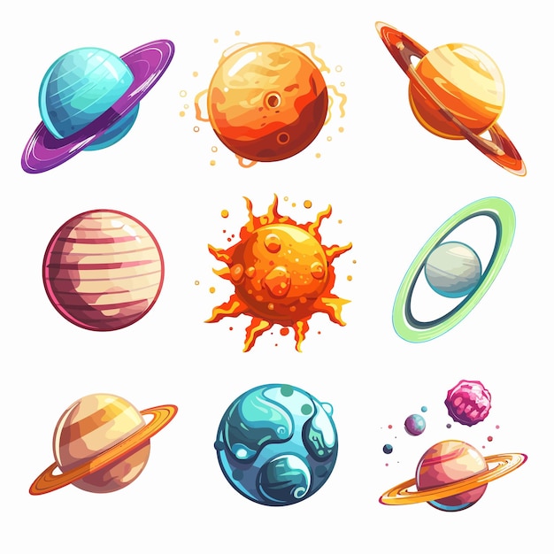 Vetor planetas do sistema solar