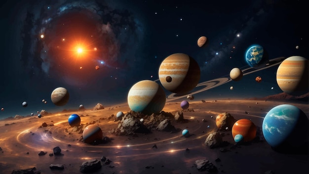 Vetor planetas do sistema solar