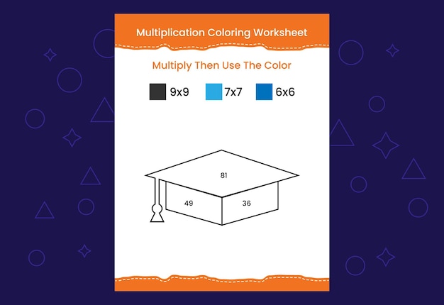 Planilha de colorir multiplicação com a imagem cor pelo jogo de matemática de números