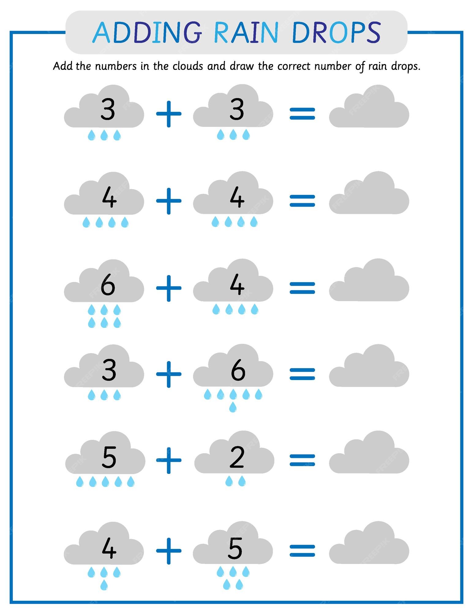 Jogo educativo online para crianças: Gotas de chuva