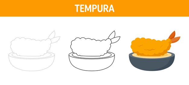 Planilha de traçado e coloração de tempura para crianças