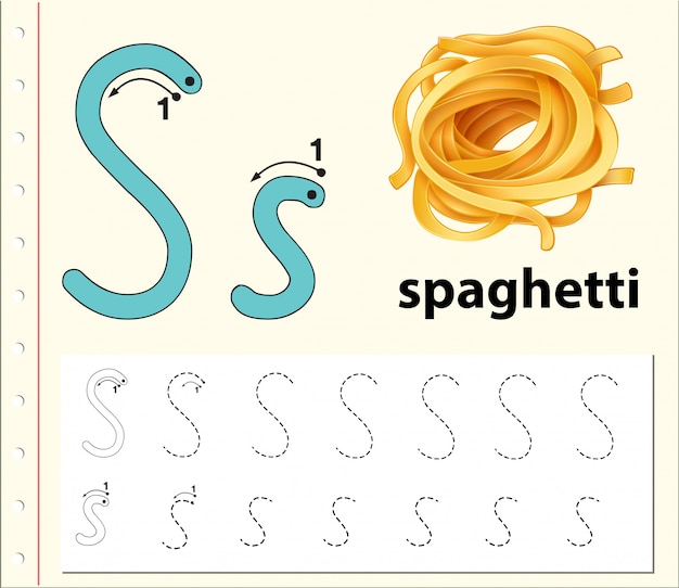 Planilhas de alfabeto de rastreamento da letra s