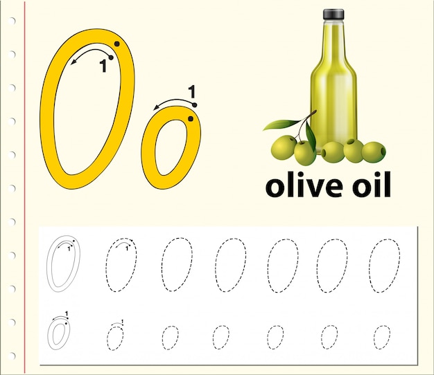 Planilhas de alfabeto de traçado da letra o