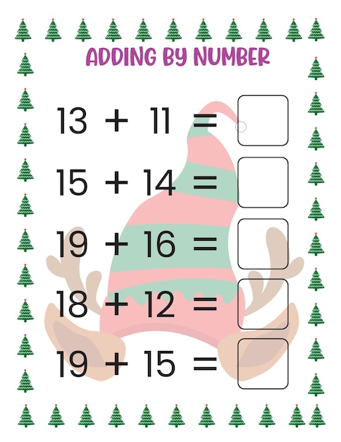 Planilhas de atividades matemáticas de natal