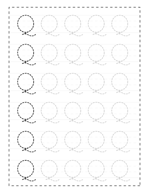 Vetor planilhas de rastreamento de alfabeto em letras maiúsculas para pré-escolares e crianças pequenas