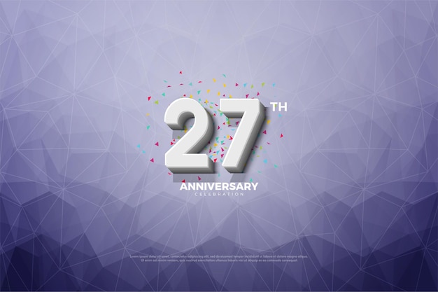 Plano de fundo 27º aniversário usando fundo de papel de cristal.