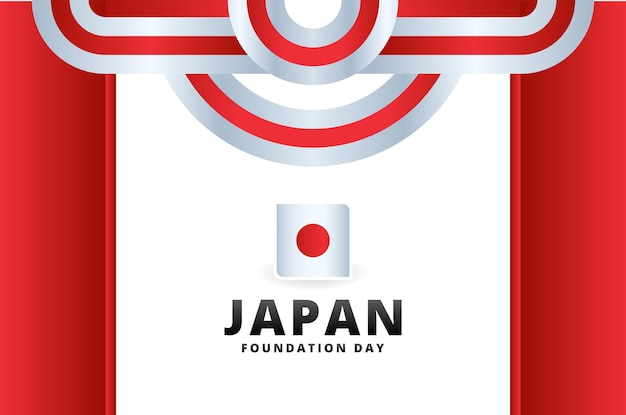 Vetor plano de fundo de design do dia da fundação do japão para o momento de saudação