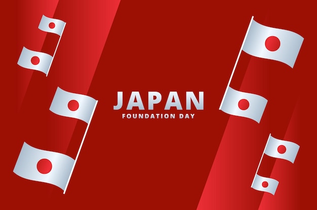 Vetor plano de fundo de design do dia da fundação do japão para o momento de saudação