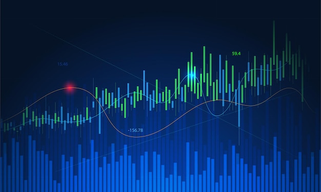 Plano de fundo de estoque e gráfico. gráfico de negócios