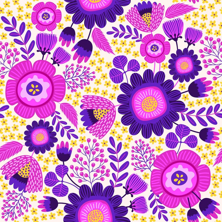 Plano de fundo de flores coloridas e fofas