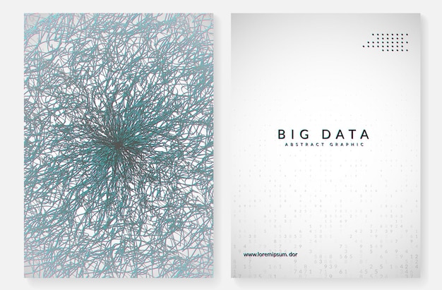 Plano de fundo de grande volume de dados. tecnologia para visualização, inteligência artificial, aprendizado profundo e computação quântica. modelo de design para o conceito de sistema. pano de fundo geométrico de big data.