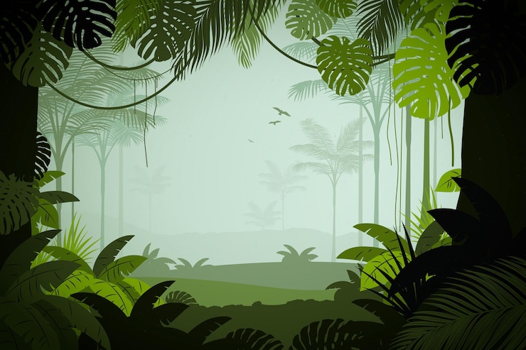 Vetor plano de fundo de selva plana