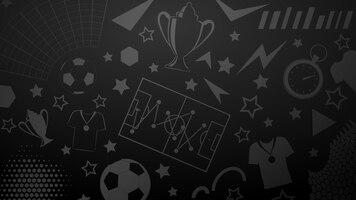 Vetor plano de fundo de símbolos de futebol ou futebol em cores pretas