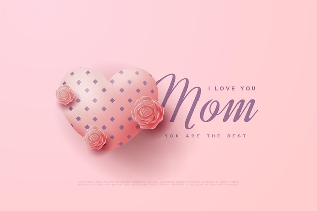 Vetor plano de fundo dia das mães com balões de amor rosa.