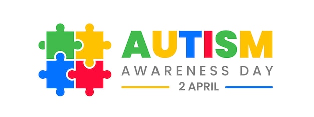 Vetor plano de fundo do dia mundial do autismo ou modelo de design de plano de fundo do dia mundial da conscientização do autismo de 2 de abril
