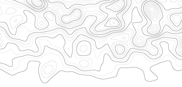 Plano de fundo do mapa de contorno Esquema de geografia vetorial e mapa de grade de topografia do terreno