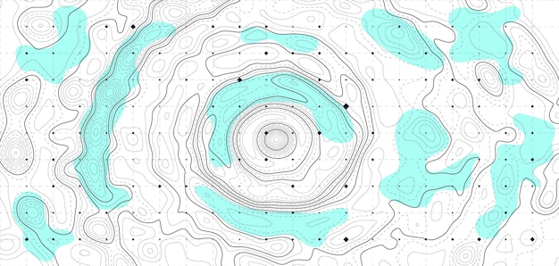 Plano de fundo do mapa topográfico Mapa de linhas geográficas com atribuições de elevação Grade geográfica de fundo de contorno Ilustração vetorial