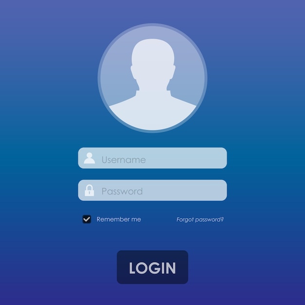 Vetor plano de fundo do modelo de login