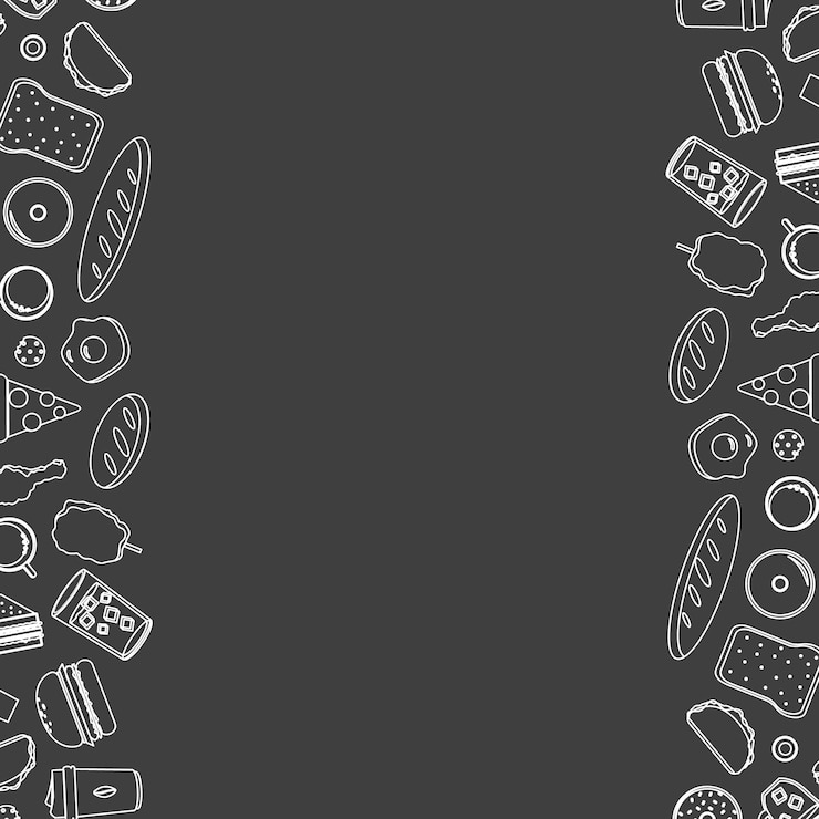 Vetor plano de fundo padrão de comida e bebida