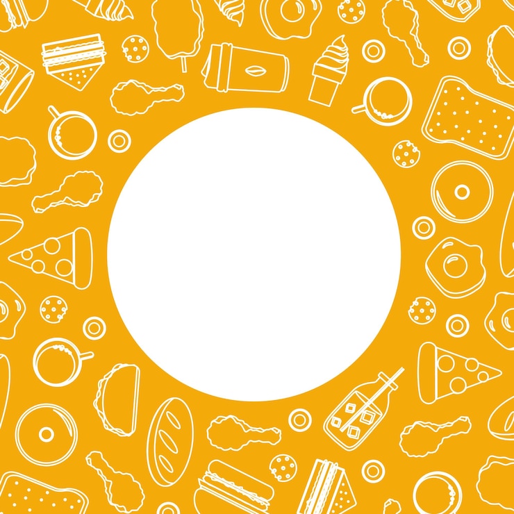Vetor plano de fundo padrão de comida e bebida