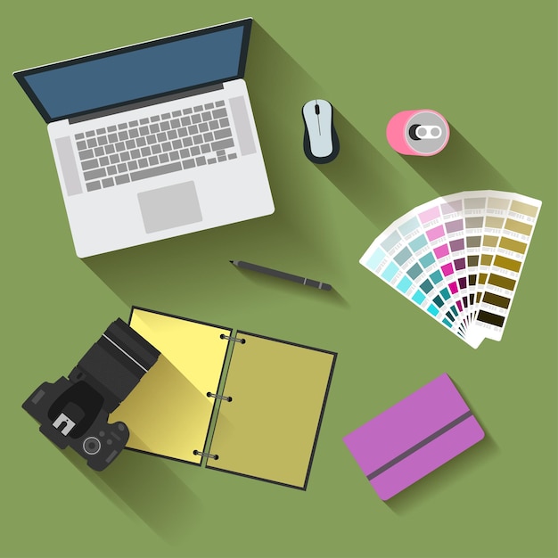 Plano de fundo padrão gráfico de organização no local de trabalho em estilo simples