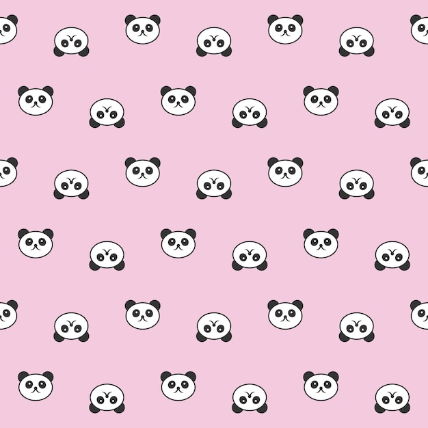 Padrão Sem Emenda Bonito Do Panda. Fundo Azul Do Vetor Com O Rosto Branco  Kawaii Do Panda. Para O Papel De Parede Das Crianças, Tecido Royalty Free  SVG, Cliparts, Vetores, e Ilustrações