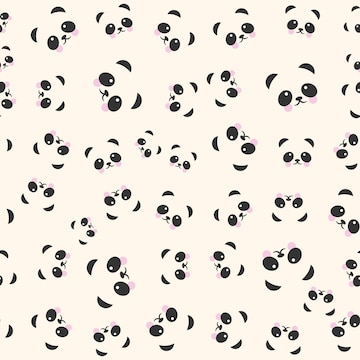 Padrão Sem Emenda Bonito Do Panda. Fundo Azul Do Vetor Com O Rosto Branco  Kawaii Do Panda. Para O Papel De Parede Das Crianças, Tecido Royalty Free  SVG, Cliparts, Vetores, e Ilustrações