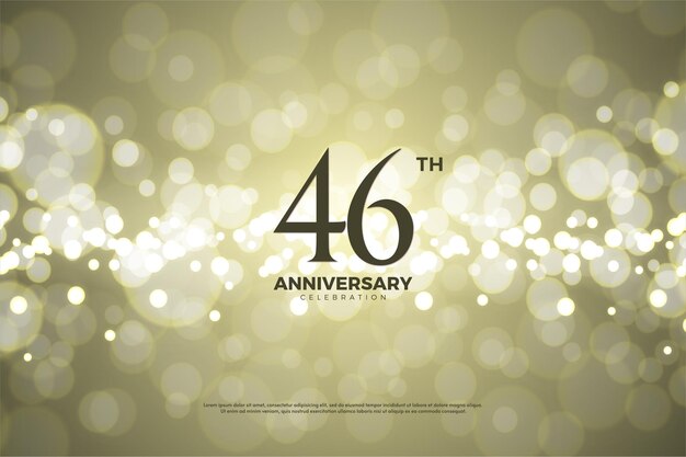 Plano de fundo para a celebração do 46º aniversário com folha de ouro