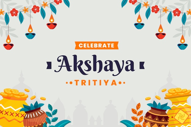 Vetor plano de fundo plano akshaya tritiya