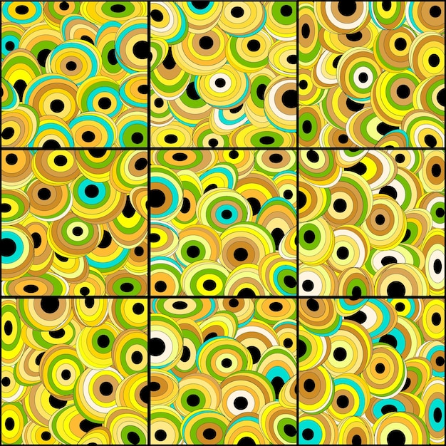 Plano de fundo sem costura com padrão geométrico formas ovais e circulares