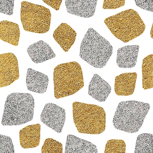 Plano de fundo sem costura de mosaico dourado e prateado