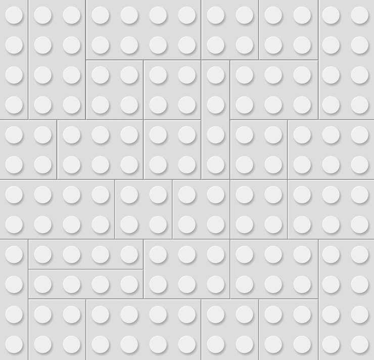 Vetor plano de fundo sem emenda de cubos de brinquedo plástico