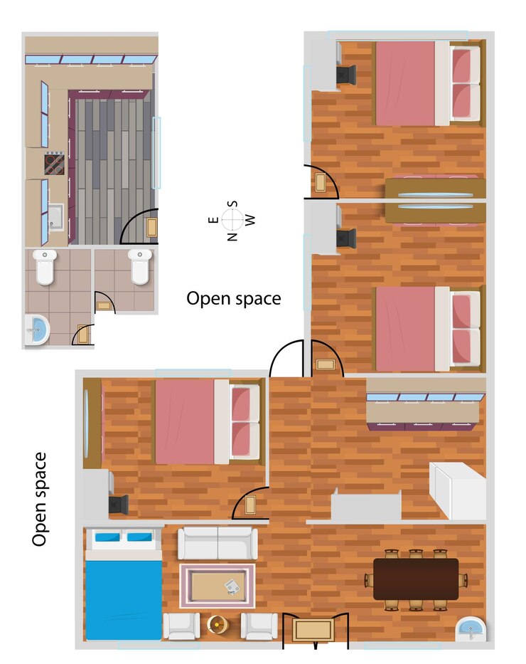 Vetor plano de pisos