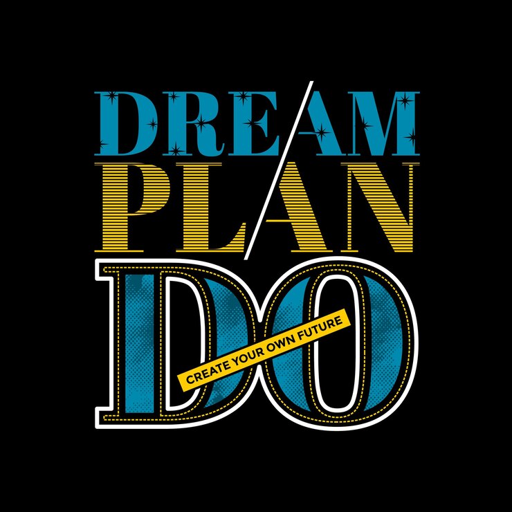 Vetor plano de sonho fazer citações motivacionais tipografia design abstrato ilustração de impressão vetorial