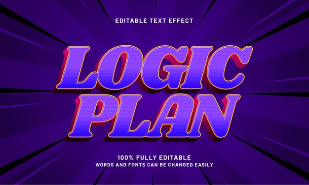 plano lógico efeitos de texto editáveis com um tema simples e moderno