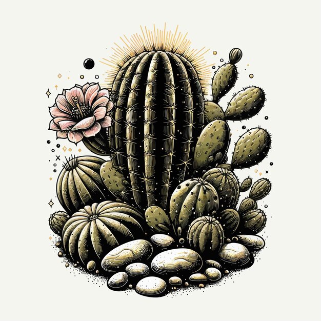 Vetor planta de cactus