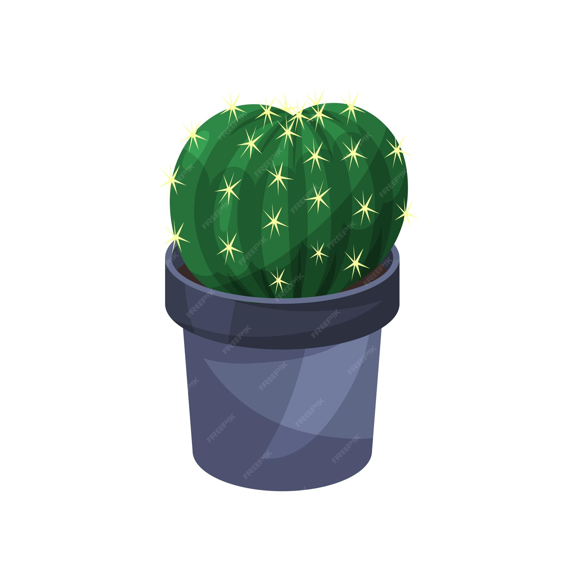 Ilustração Do Vetor Com Desenhos Animados Ícone Isolado Cacto. Vector  Planta Da Casa Em Vaso, Home Interior Fundo. Succulent Do Deserto Mexicano.  Início Flores Dos Desenhos Animados Coberta Objeto No Fundo Branco