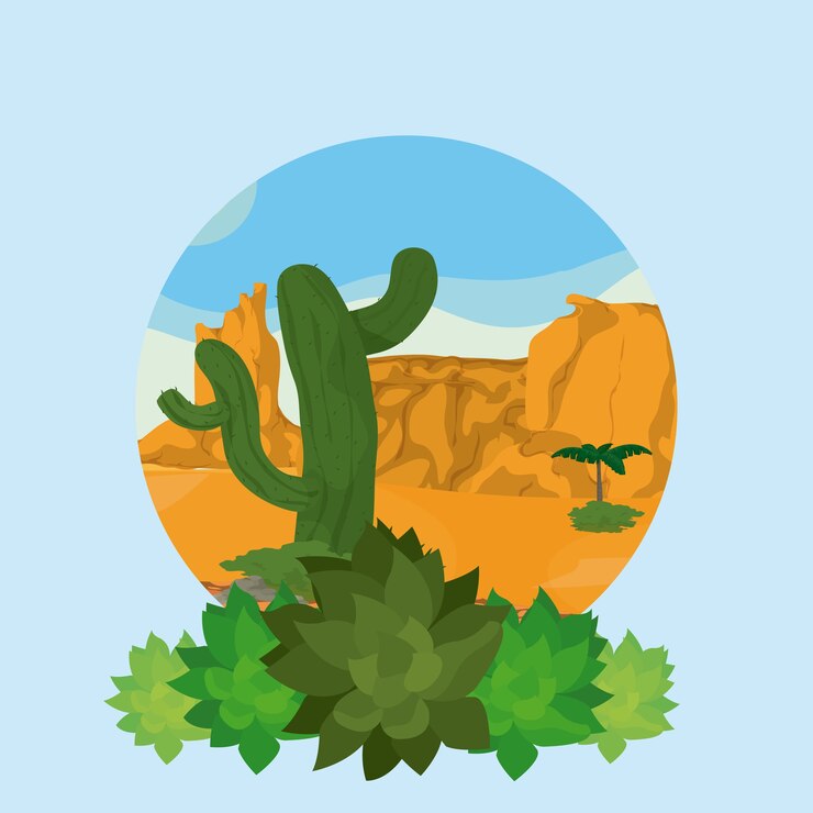 Vetor planta e deserto