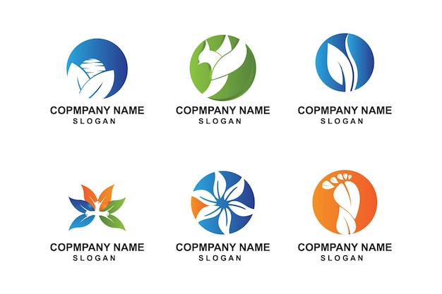 Planta e logotipo design simples conceito natural minimalista decoração verde