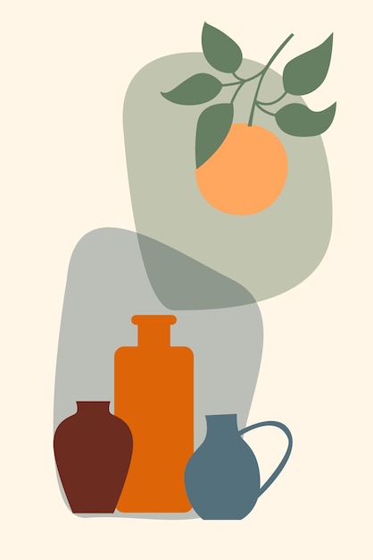 Planta em vaso Ilustração minimalista de vaso Boho
